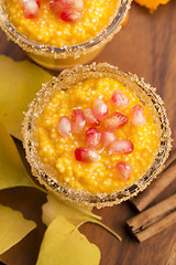 Image showing pumpkin pudding with tapioca pearls