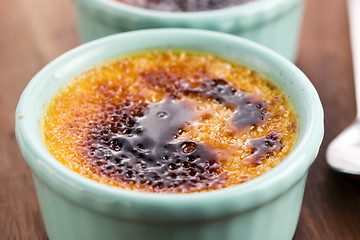 Image showing French dessert - cream brulee, burnt cream 