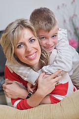 Image showing happy young family at home