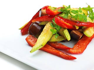 Image showing grilled fresh meat and vegetables
