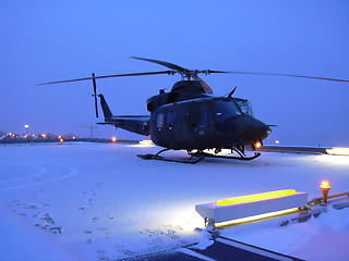 Image showing Helicopter in snow