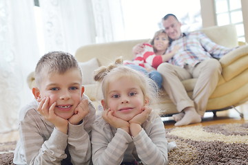 Image showing happy young family at home