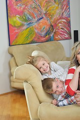 Image showing happy young family at home