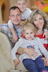 Image showing happy young family at home