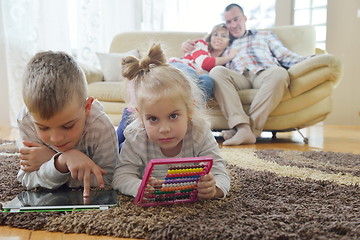 Image showing happy young family at home