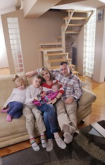 Image showing happy young family at home