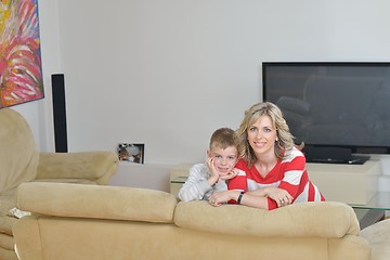 Image showing happy young family at home