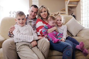 Image showing happy young family at home