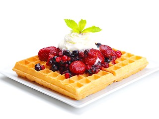 Image showing fruit wafel