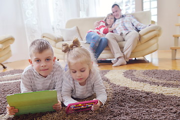 Image showing happy young family at home