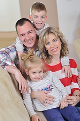 Image showing happy young family at home