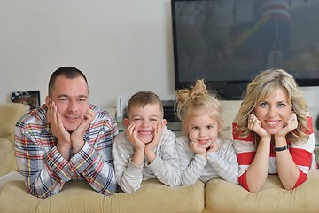 Image showing happy young family at home