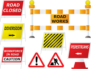 Image showing road works signs