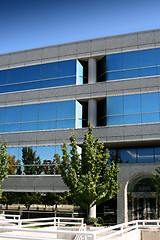 Image showing Front of the Mirrored Business Building