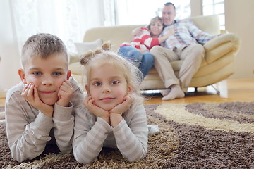 Image showing happy young family at home