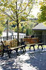 Image showing Benches in a Park