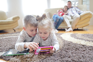 Image showing happy young family at home