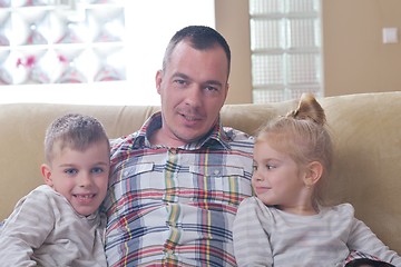 Image showing happy young family at home