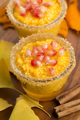 Image showing pumpkin pudding with tapioca pearls