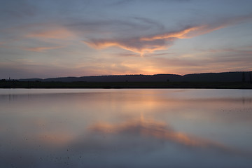 Image showing Sunset views across Duralia Lake, Penrith