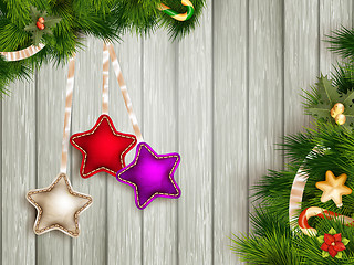 Image showing Christmas decoration with fir branches. EPS 10