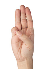 Image showing Three finger salute