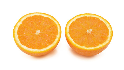 Image showing Fresh orange sliced in half