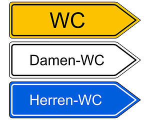 Image showing Direction sign WC