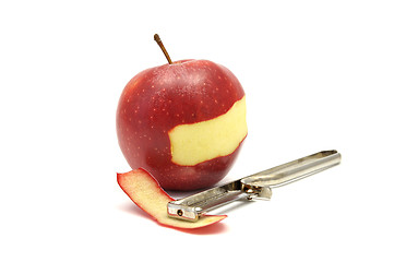 Image showing Apple peeling