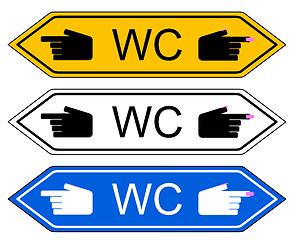 Image showing Direction sign WC