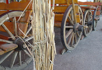 Image showing wheels of cart