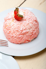 Image showing fresh strawberry and whipped cream dessert