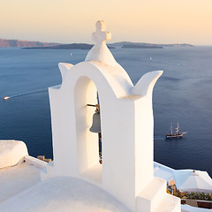 Image showing Bell tower in Oia, Santorini island, Greece.