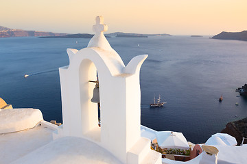 Image showing Bell tower in Oia, Santorini island, Greece.