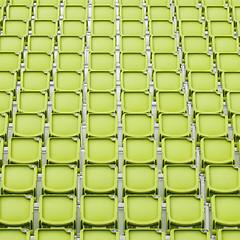 Image showing Yellow seat in sport stadium