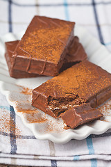 Image showing dark chocolate cakes on plate