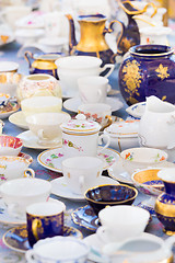 Image showing Sets of vintage china cups.