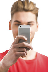 Image showing Young man taking a selfie