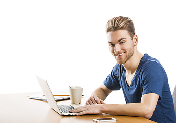 Image showing Young designer working