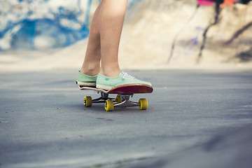 Image showing Riding a skate