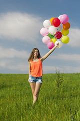 Image showing Girl with Ballons
