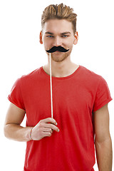 Image showing Man with a fake moustache