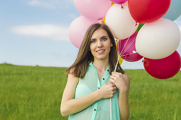 Image showing Girl with Ballons