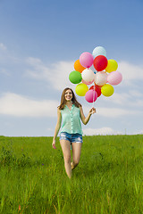 Image showing Girl with Ballons