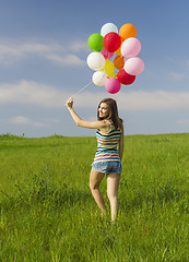 Image showing Girl with Ballons