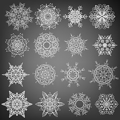 Image showing Set of vector snowflakes. EPS 10