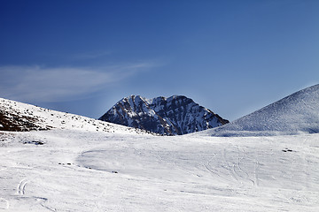 Image showing Ski slope at sunny day