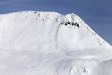 Image showing Off-piste slope with traces from avalanches