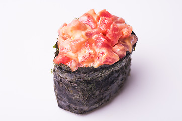 Image showing Salmon gunkan sushi 