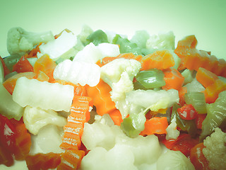 Image showing Retro look Mixed vegetables